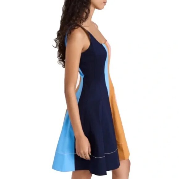 Staud Wells Land Sea Stripe Sleeveless Mini Dress - Picture 3 of 12